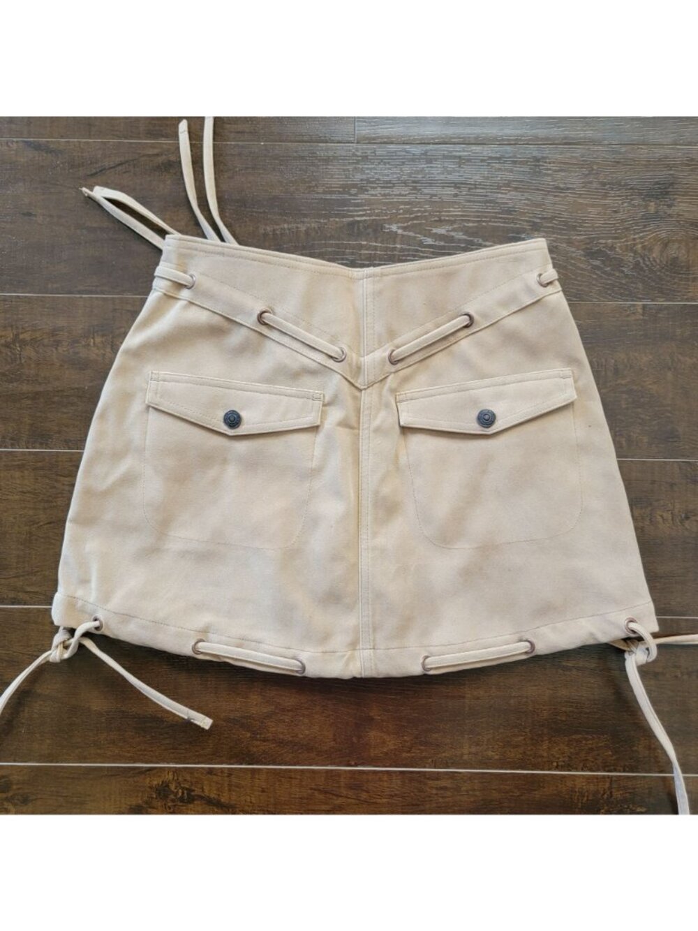 Free People Sierra Mini Skirt Festival Faux Suede Country Western Boho Womens 2 - Picture 3 of 8